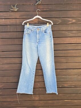 Vintage Wrangler Light Blue High-Rise Cropped Straight Jeans